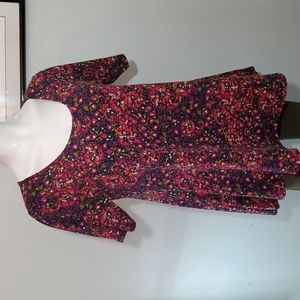 LuLaRoe Multicolored Short-sleeve Tunic Flare Tunic Dress - EC - Sz Small